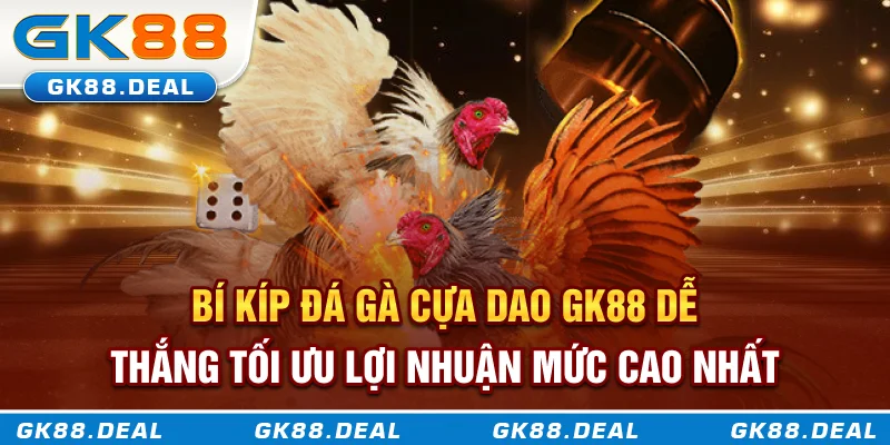 Bí kíp đá gà cựa dao GK88 dễ thắng, tối ưu lợi nhuận mức cao nhất